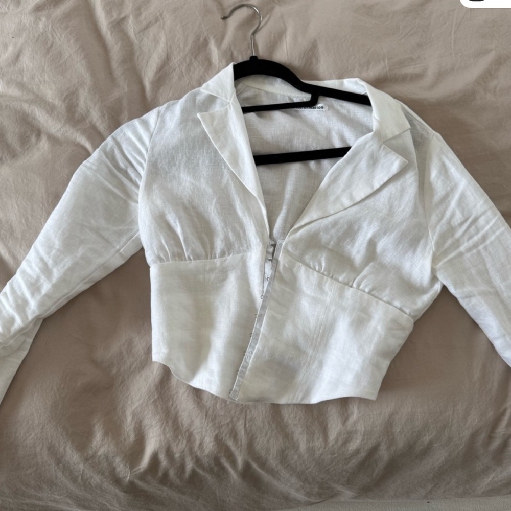 Reformation Ivory Corset Blouse